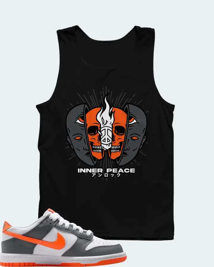 Nike Dunk Dark Grey Orange Matching Tank Top