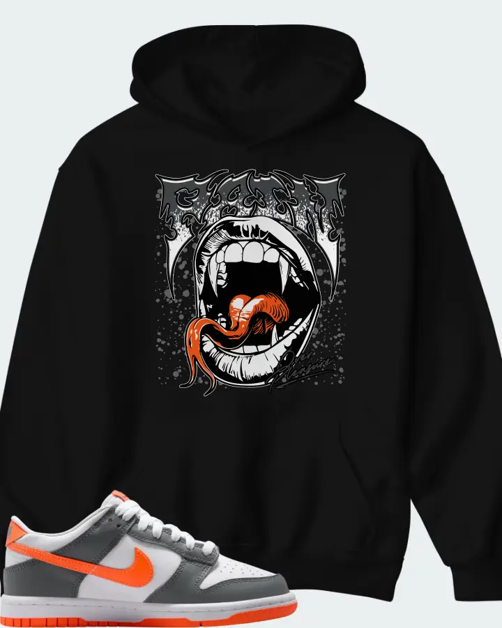Nike Dunk Dark Grey Orange Matching Hoodie
