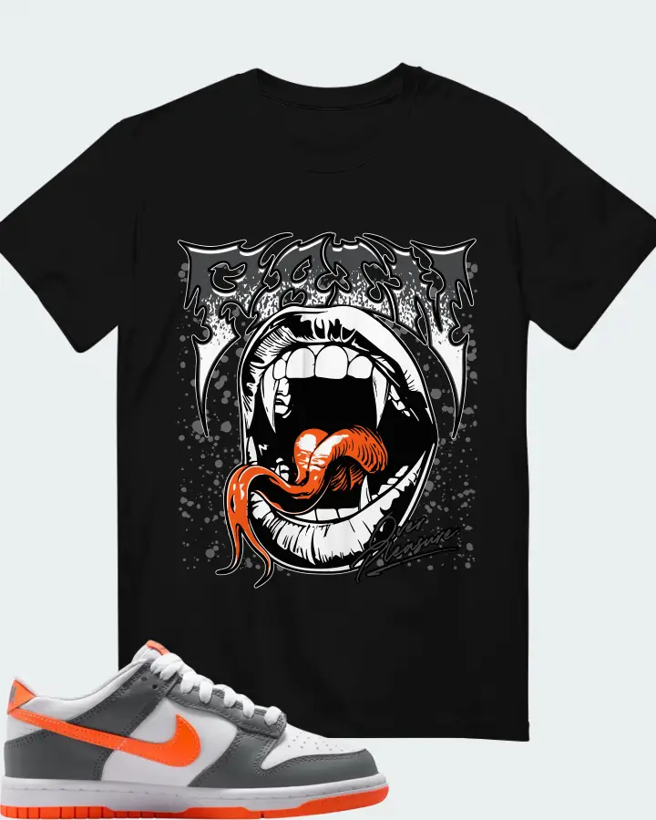 Nike Dunk Dark Grey Orange Matching T-Shirt