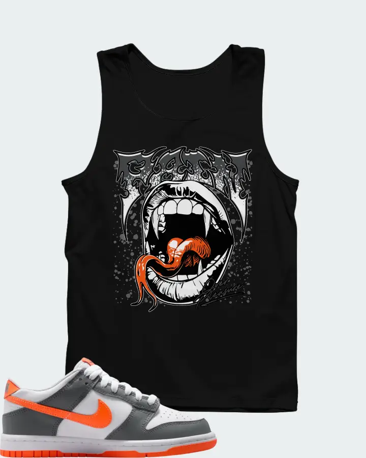 Nike Dunk Dark Grey Orange Matching Tank Top