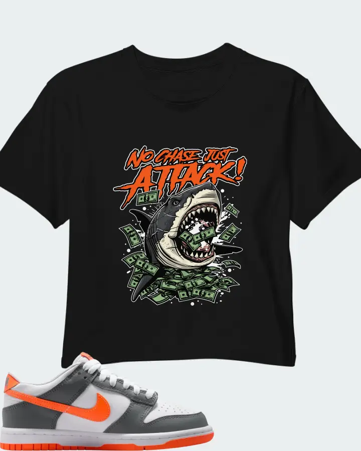 Nike Dunk Dark Grey Orange Matching Crop Top