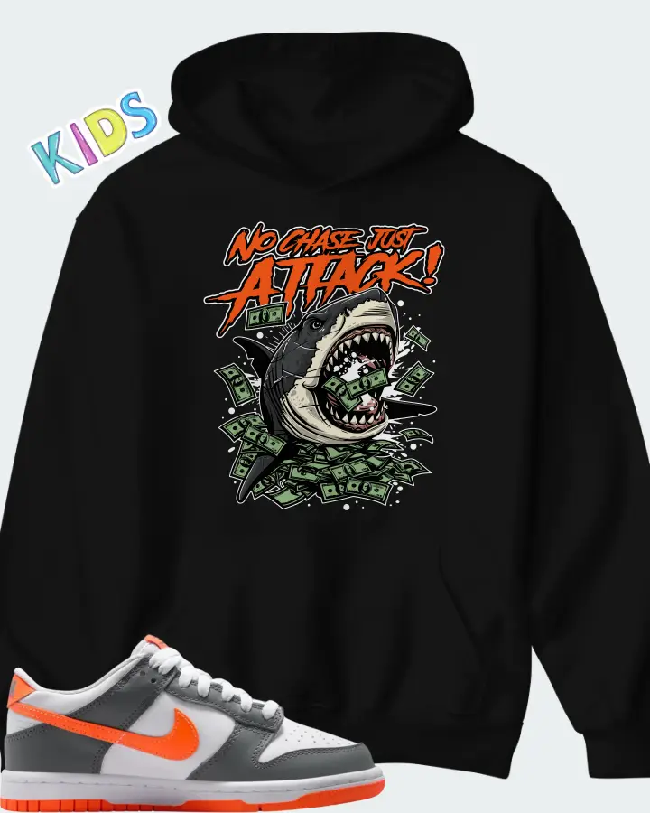Nike Dunk Dark Grey Orange Matching Kid's Hoodie