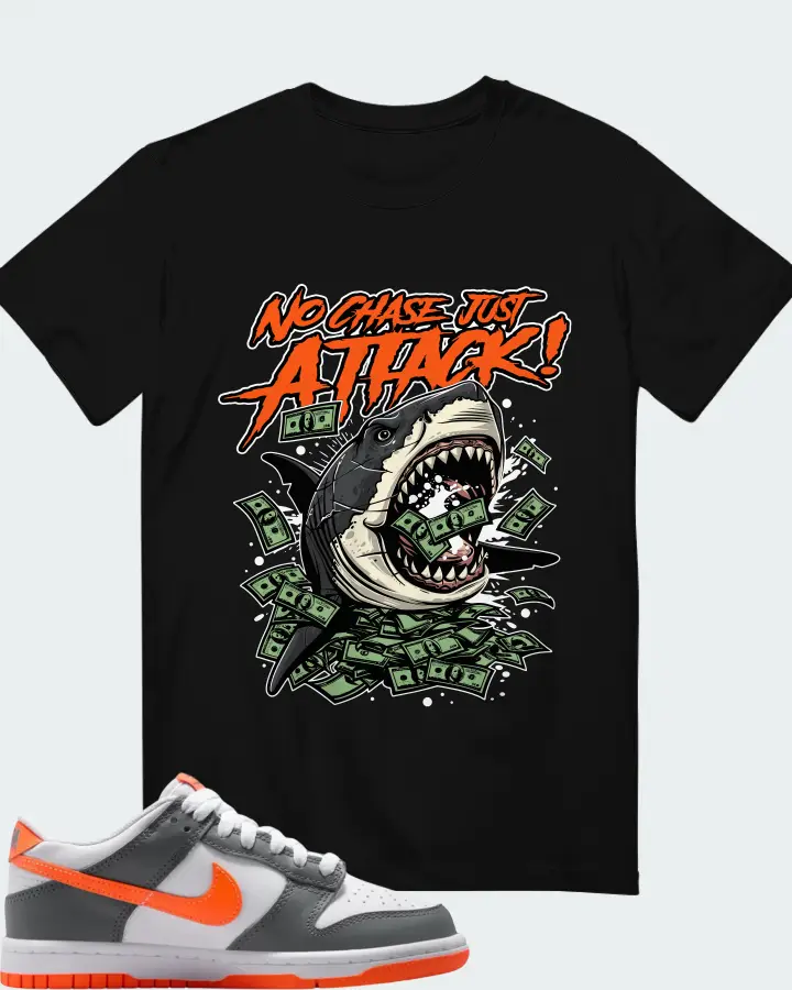 Nike Dunk Dark Grey Orange Matching T-Shirt