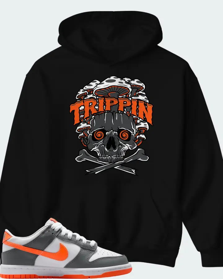 Nike Dunk Dark Grey Orange Matching Hoodie