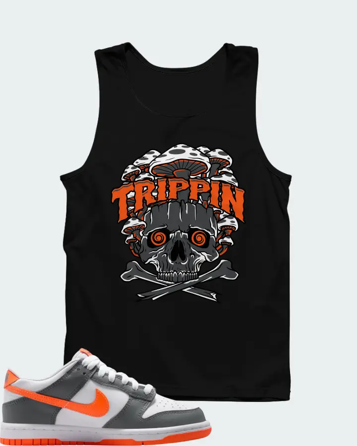 Nike Dunk Dark Grey Orange Matching Tank Top