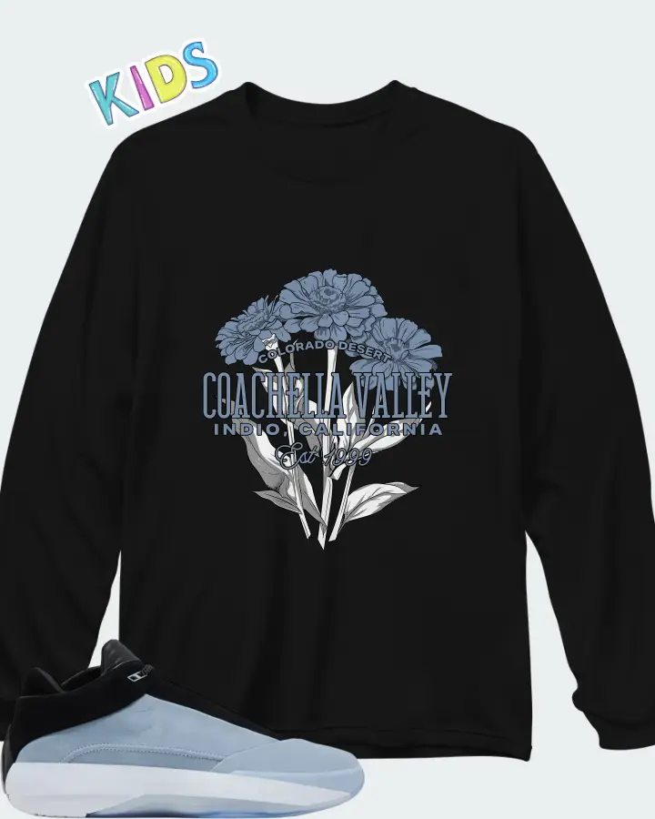 Air Jordan 40 Blue Suede Matching Kid's Long Sleeve T-Shirt