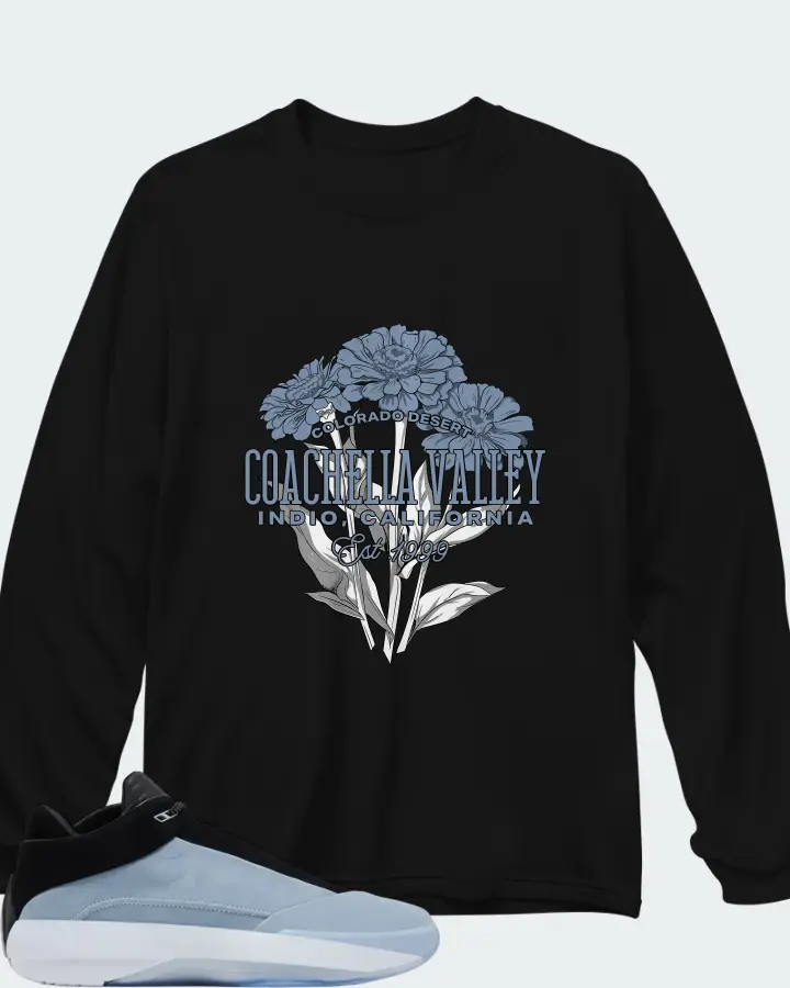 Air Jordan 40 Blue Suede Matching Long Sleeve T-Shirt