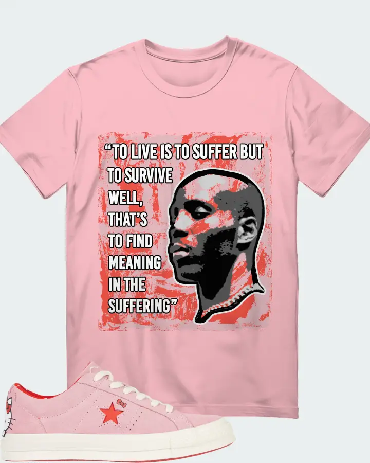 Converse One Star Ox Hello Kitty Pink Sneaker Matching Pink T-Shirt - DMX Suffer Quote