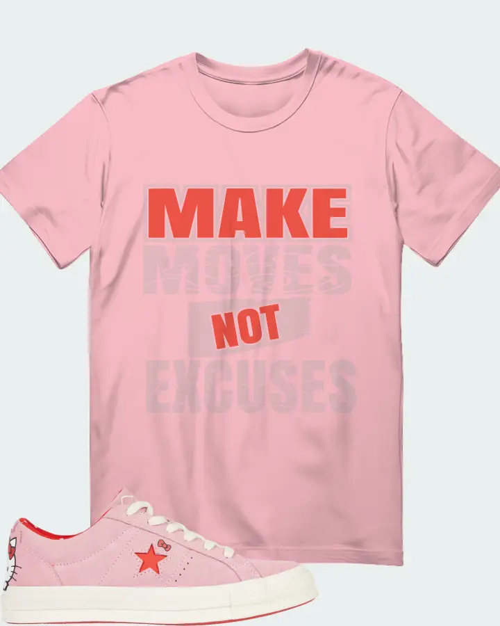 Converse One Star Ox Hello Kitty Pink Sneaker Matching Pink T-Shirt - Make Moves Not Excuses