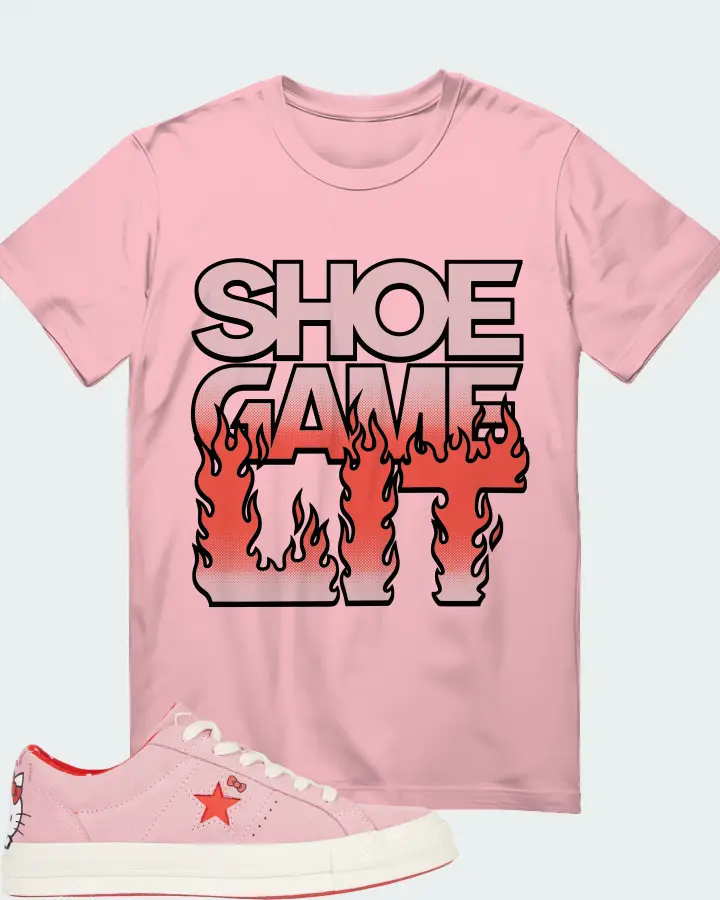 Converse One Star Ox Hello Kitty Pink Sneaker Matching Pink T-Shirt - Shoe Game Lit Refreshed