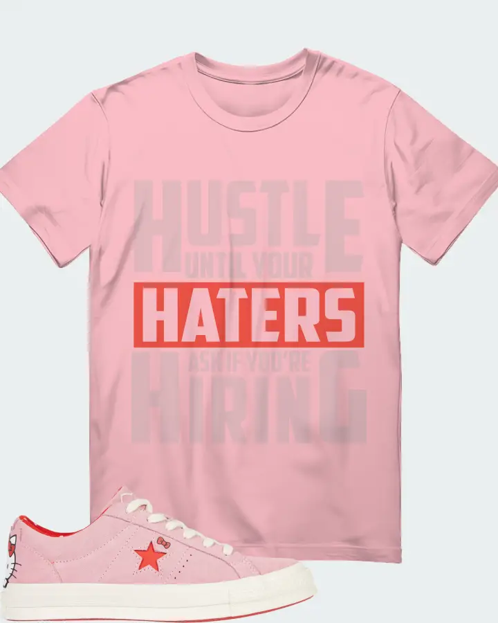 Converse One Star Ox Hello Kitty Pink Sneaker Matching Pink T-Shirt - HUSTLE UNTIL YOUR HATERS