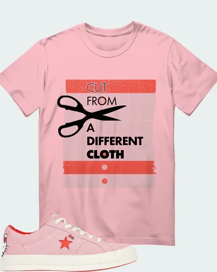 Converse One Star Ox Hello Kitty Pink Sneaker Matching Pink T-Shirt - Cut From a Different Cloth