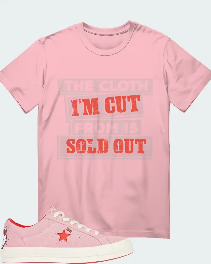 Converse One Star Ox Hello Kitty Pink Sneaker Matching Pink T-Shirt - The Cloth I'm Cut From Refreshed