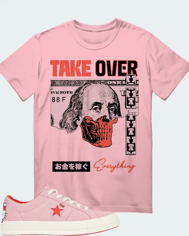 Converse One Star Ox Hello Kitty Pink Sneaker Matching Pink T-Shirt - Take Over
