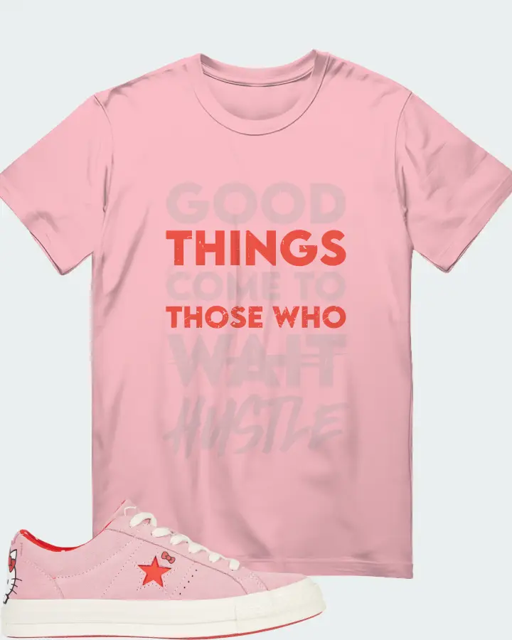 Converse One Star Ox Hello Kitty Pink Sneaker Matching Pink T-Shirt - Good Things Come