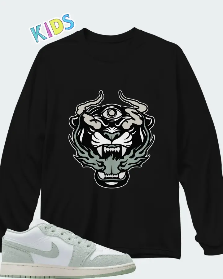 Air Jordan 1 Low SE GS Seafoam Matching Kid's Long Sleeve T-Shirt