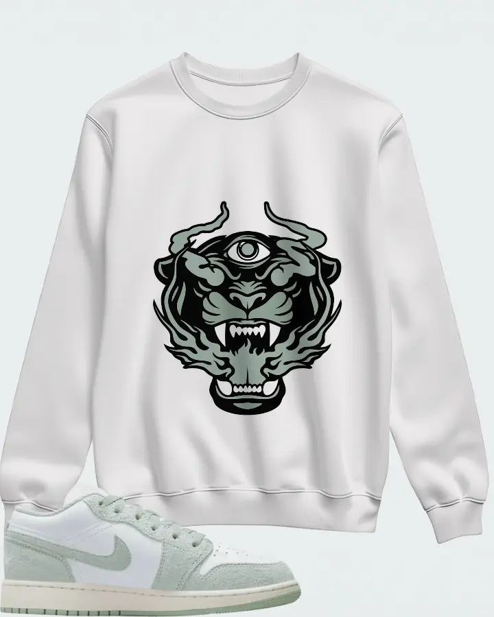 Air Jordan 1 Low SE GS Seafoam Matching Sweatshirt