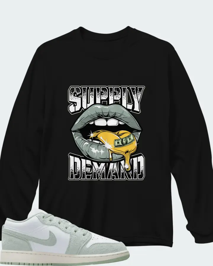 Air Jordan 1 Low SE GS Seafoam Matching Long Sleeve T-Shirt