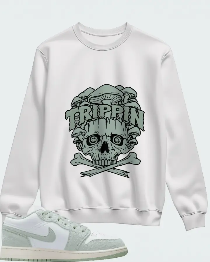 Air Jordan 1 Low SE GS Seafoam Matching Sweatshirt