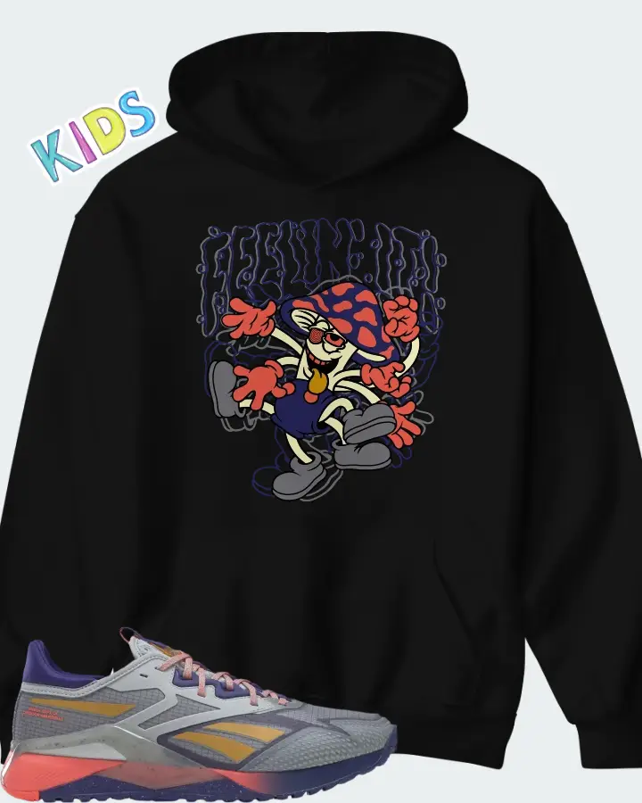 Reebok Nano X2 TR Adventure Grey Bold Purple Matching Kid's Hoodie