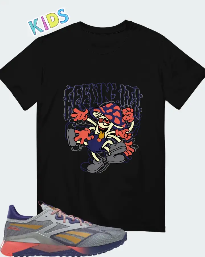Reebok Nano X2 TR Adventure Grey Bold Purple Matching Kid's T-Shirt