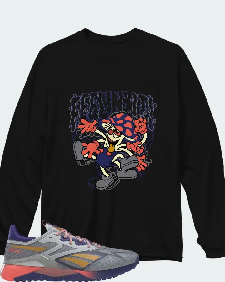 Reebok Nano X2 TR Adventure Grey Bold Purple Matching Long Sleeve T-Shirt