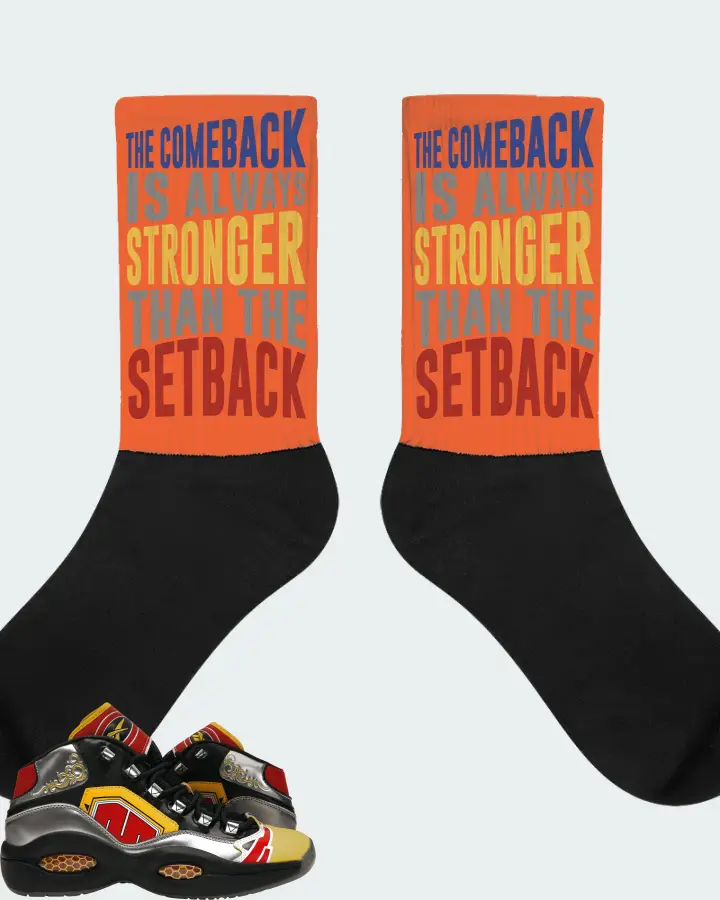 Reebok Question Mid Sneaker Matching Orange Socks - The Comeback