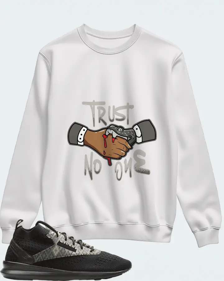 Reebok Zoku Runner Sneaker Matching White Sweatshirt - Trust No One