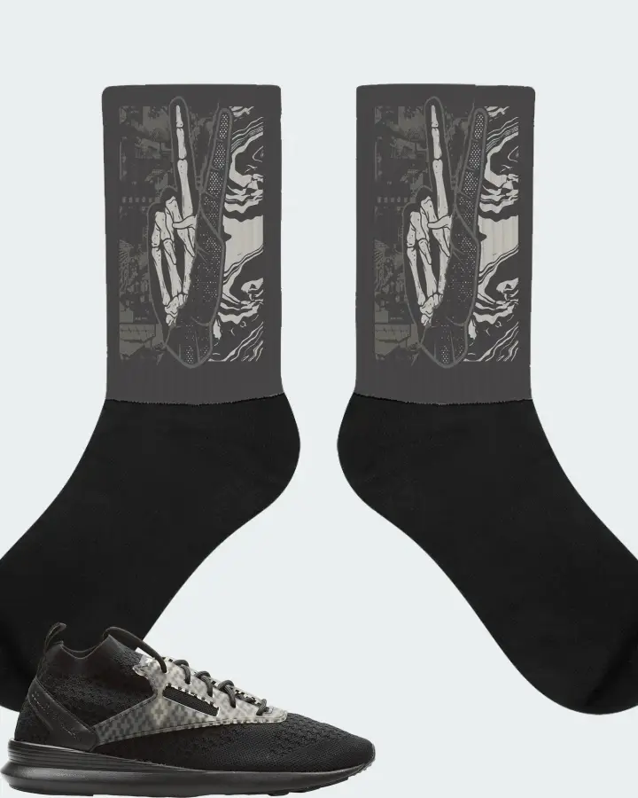 Reebok Zoku Runner Sneaker Matching Dark Grey Socks - Peace of mind
