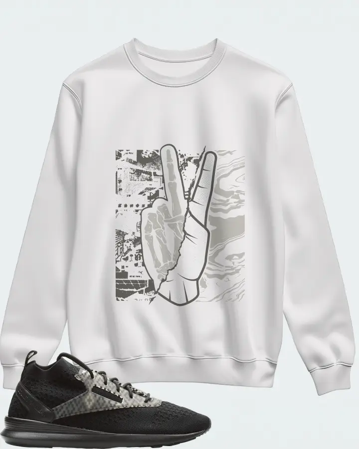 Reebok Zoku Runner Sneaker Matching White Sweatshirt - Peace of mind