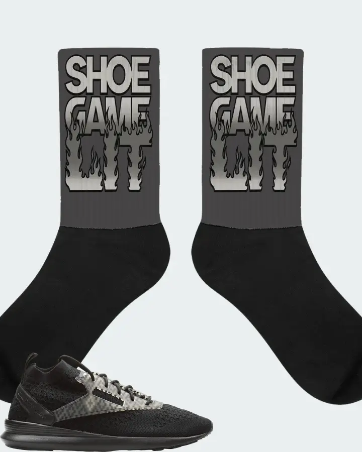 Reebok Zoku Runner Sneaker Matching Dark Grey Socks - Shoe Game Lit Refreshed