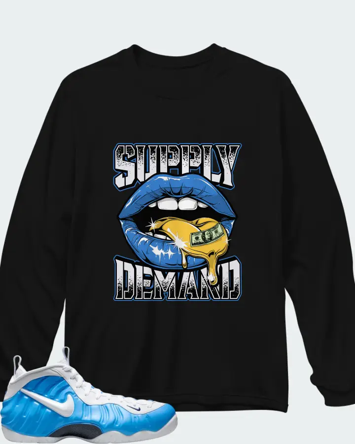 Nike Air Foamposite Pro University Blue 2026 Matching Long Sleeve T-Shirt