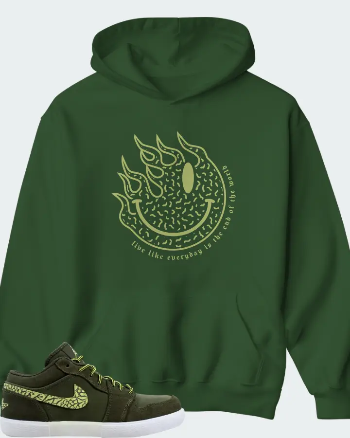 Air Jordan V.1 Retro Cargo Khaki Matching Hoodie