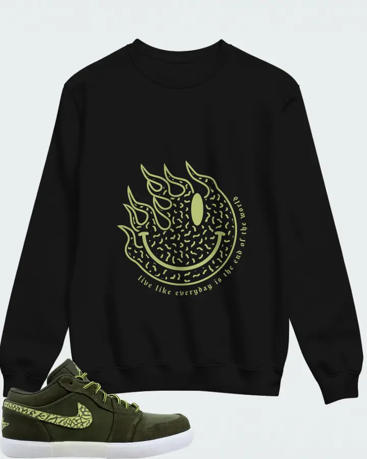 Air Jordan V.1 Retro Cargo Khaki Matching Sweatshirt