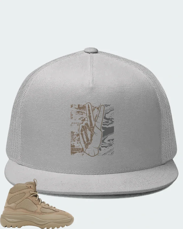 Yeezy Desert Boot Sneaker Matching White Hat - Peace of mind