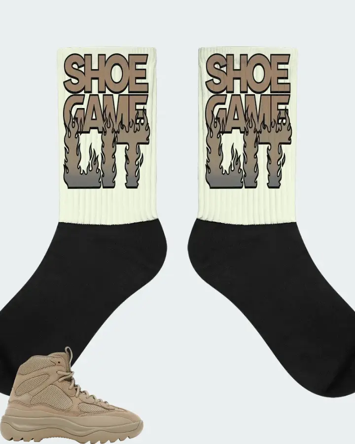 Yeezy Desert Boot Sneaker Matching Citron Socks - Shoe Game Lit Refreshed
