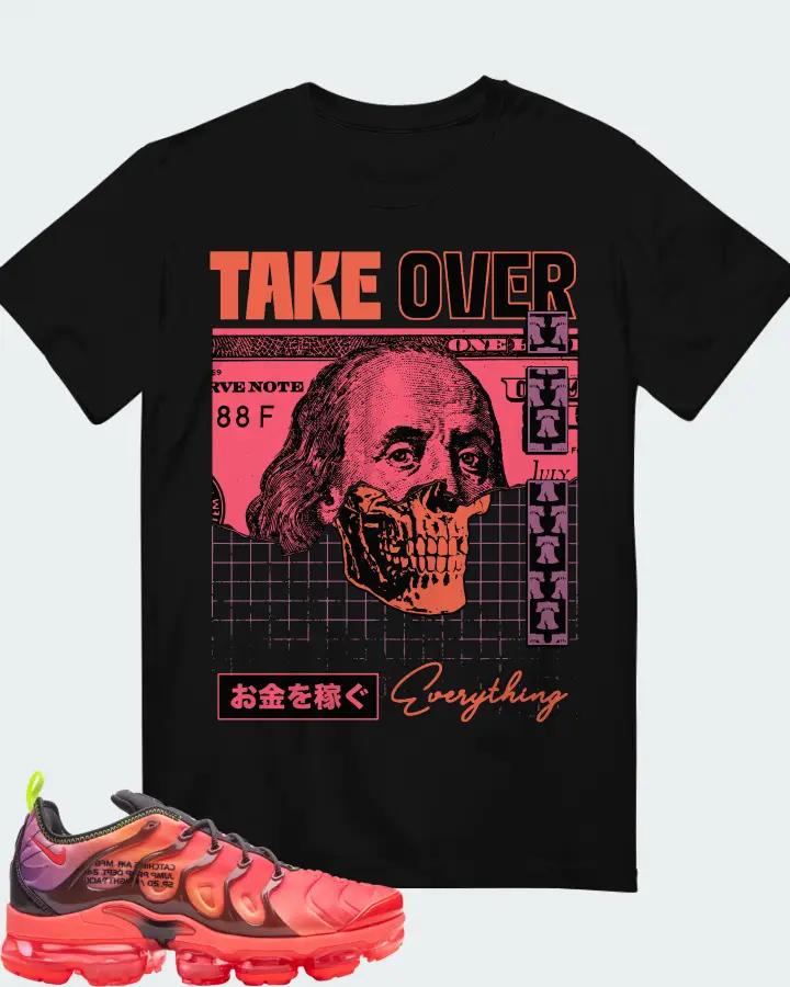 Nike Air VaporMax Plus Laser Crimson Sneaker Matching Black T-Shirt - Take Over