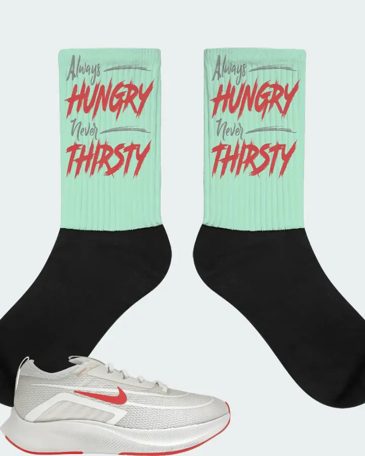 Nike Zoom Fly 4 Sneaker Matching Mint Socks - Always HUNGRY Never THIRSTY