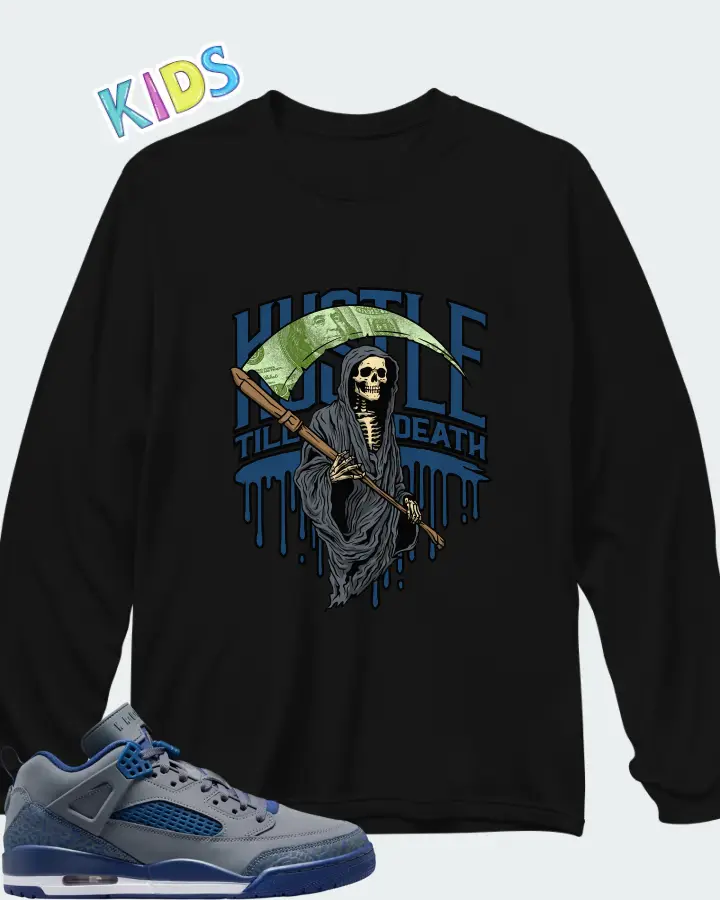 Air Jordan Spizike Low SE Flint Matching Kid's Long Sleeve T-Shirt