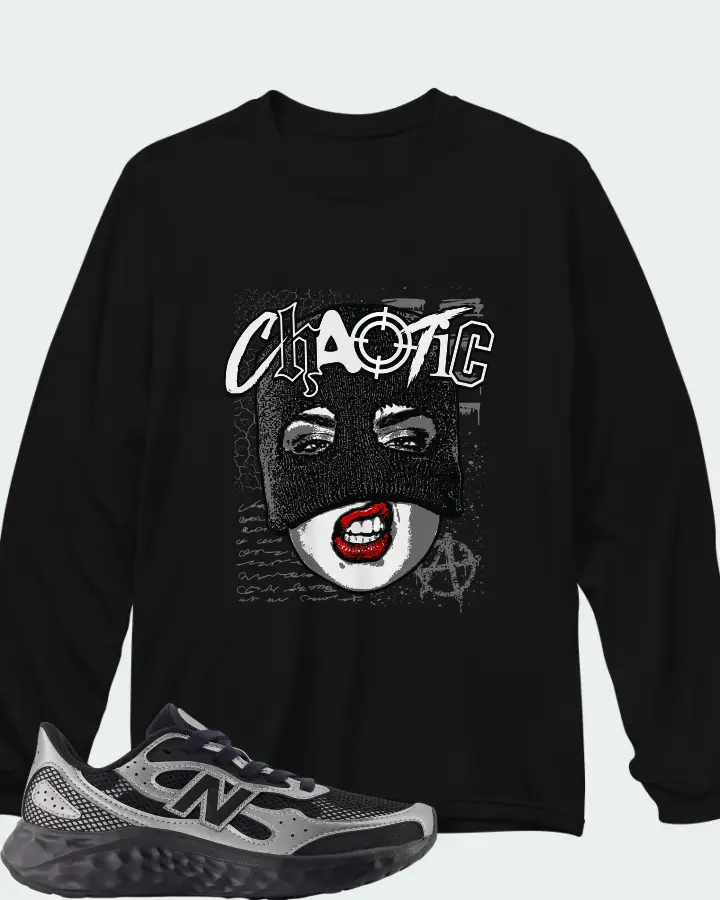 New Balance Fresh Foam Arishi v4 Tiralux - Black with Dark Silver Metallic and Sea Salt Matching Long Sleeve T-Shirt
