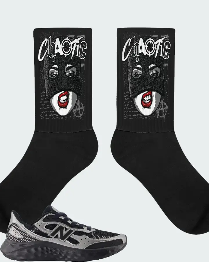 New Balance Fresh Foam Arishi v4 Tiralux - Black with Dark Silver Metallic and Sea Salt Matching Socks