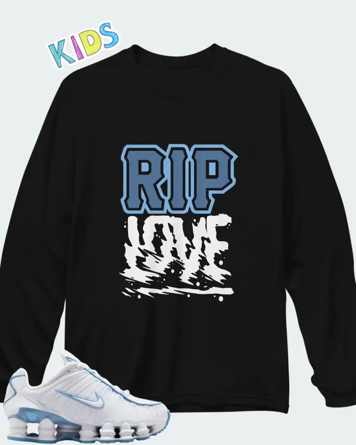 Nike Shox TL White Blue Matching Kid's Long Sleeve T-Shirt