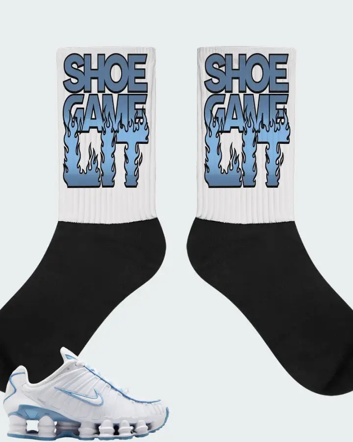 Nike Shox TL White Blue Matching Socks