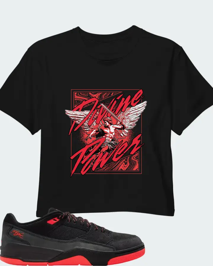 Air Jordan Flight Court Black Infrared Matching Crop Top