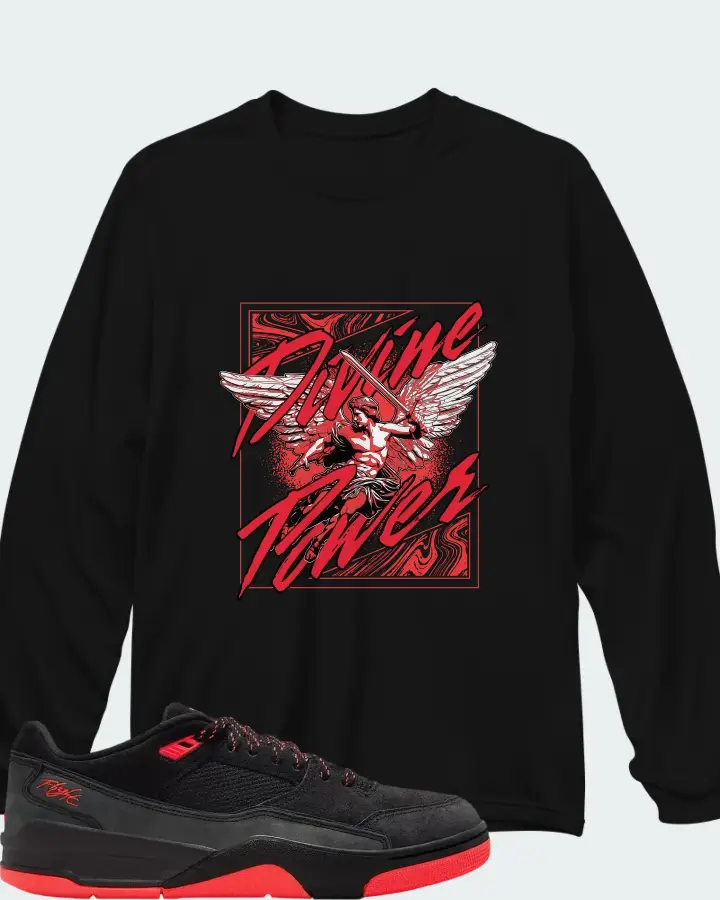 Air Jordan Flight Court Black Infrared Matching Long Sleeve T-Shirt