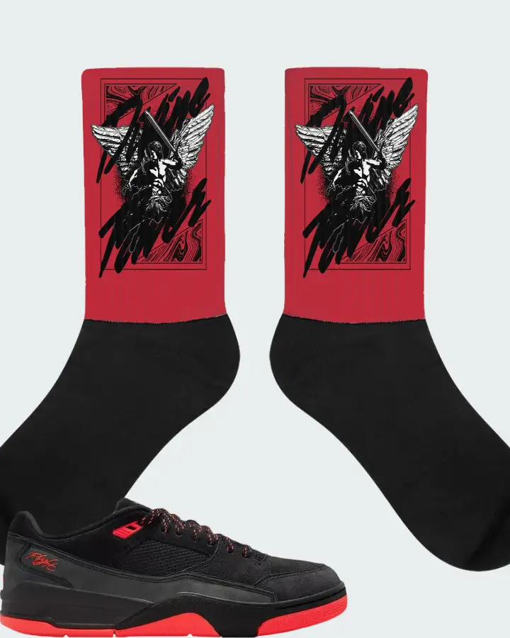 Air Jordan Flight Court Black Infrared Matching Socks