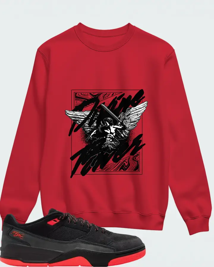 Air Jordan Flight Court Black Infrared Matching Sweatshirt