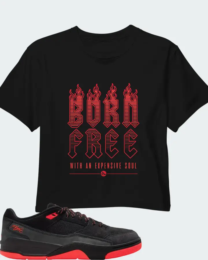 Air Jordan Flight Court Black Infrared Matching Crop Top
