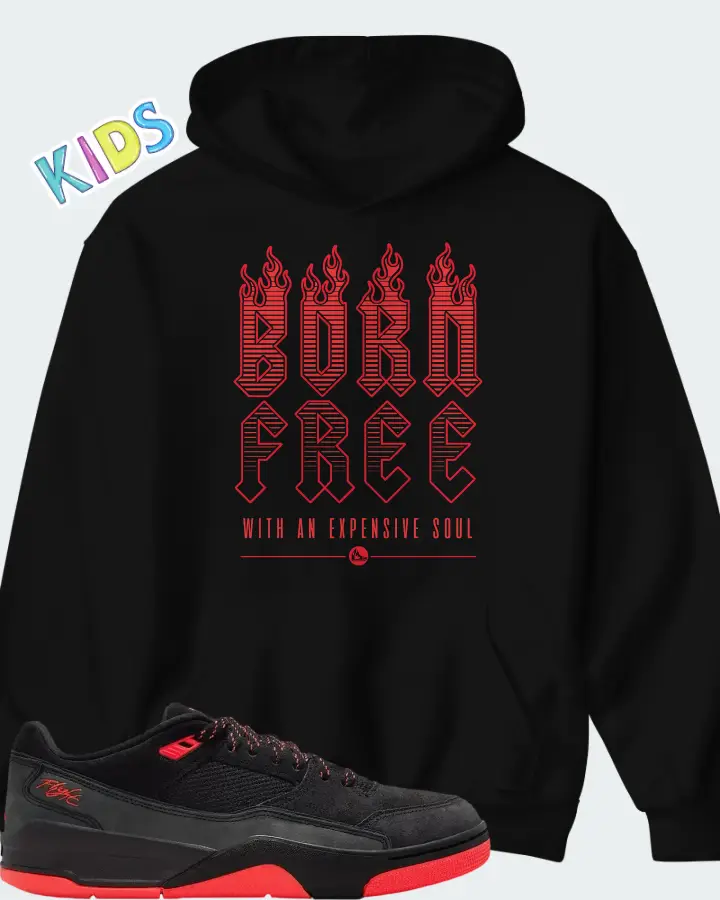 Air Jordan Flight Court Black Infrared Matching Kid's Hoodie