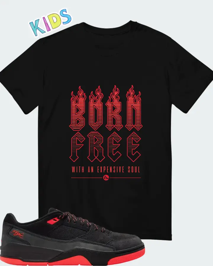 Air Jordan Flight Court Black Infrared Matching Kid's T-Shirt